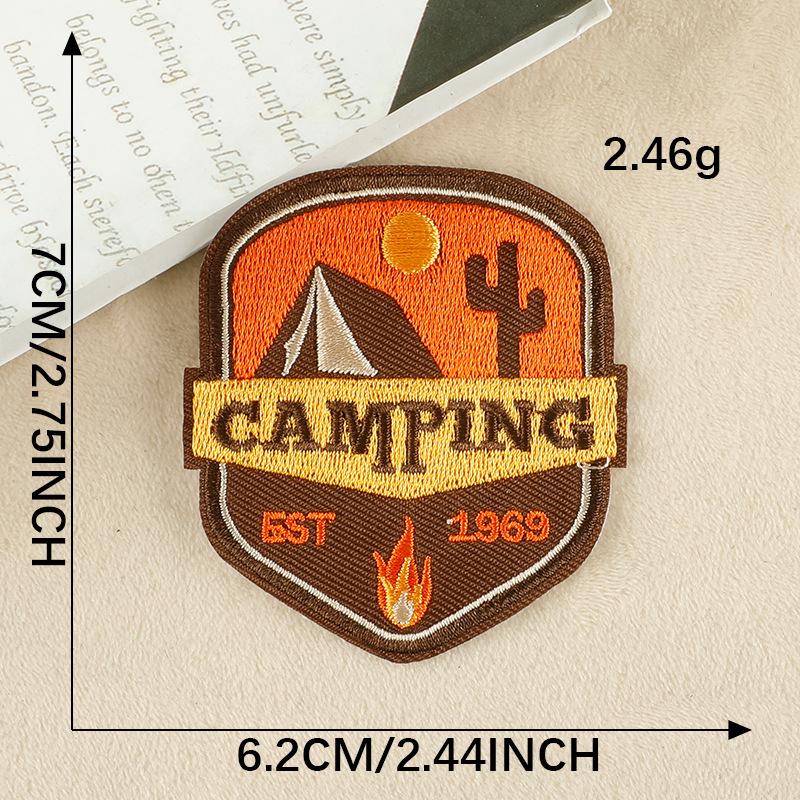 Outdoor Camping Embroidery Patch Iron On Patches For Clothing Thermoadhesive Patches On Clothes DIY Badges Applique On Jacket