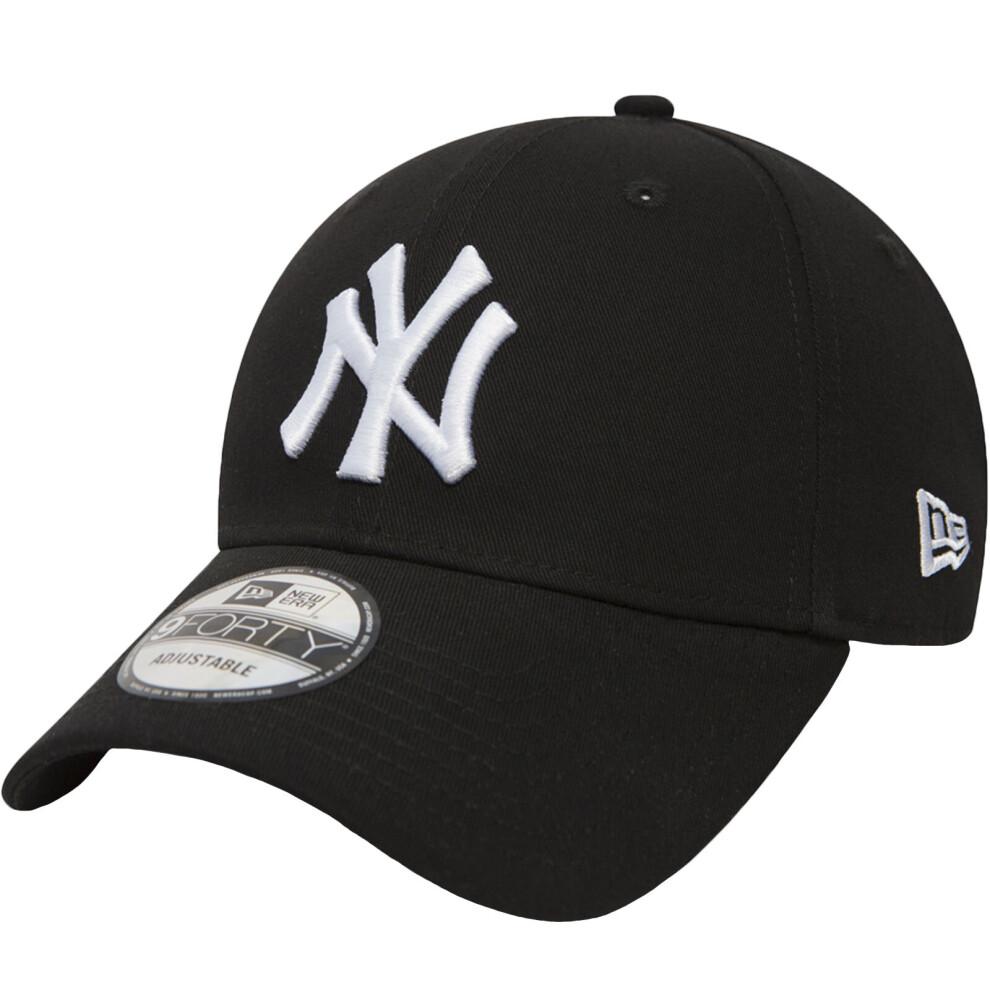 New Era New York Yankees Essentials Adjustable 9FORTY Cap - Black, Officially Licensed, Curved Visor