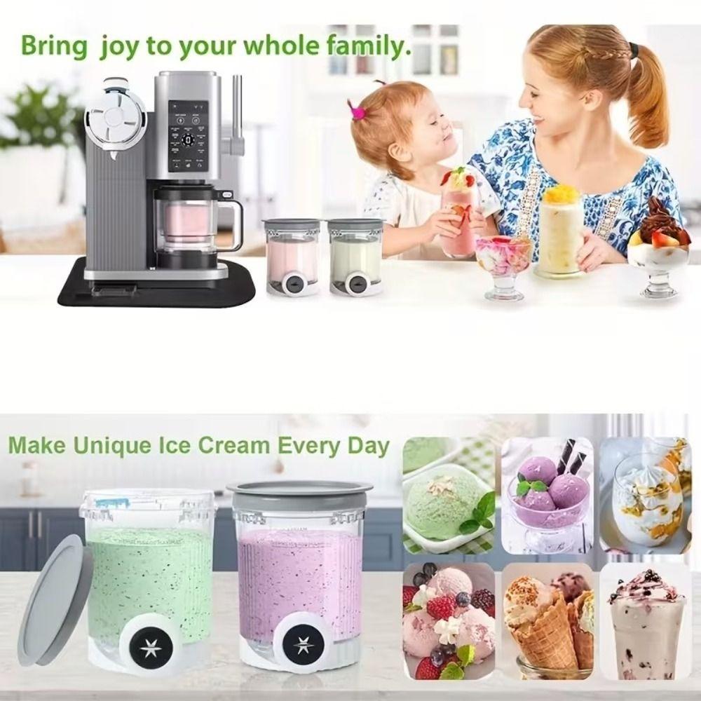 2PCS/4PCS Smoothie Pot Storage Jar Reusable Creami Pints and Lids Cups Ice Cream Cup  NC500 501