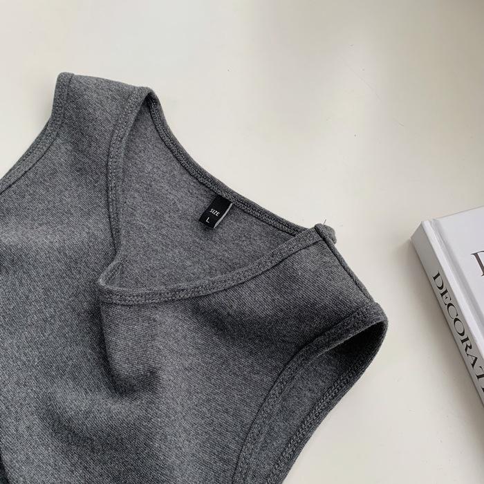 Повседневный топ на бретельках, черный укороченный топ с бретелькой на шее, женские летние майки, однотонный камзол, модный женский укороченный жилет без рукавов