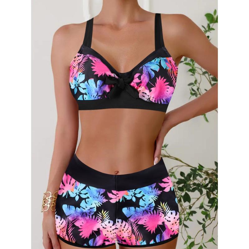 Женские раздельные купальники бикини с геометрическим принтом