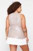 Women's Style Plus Size Light Brown Foil Printed Knitted Undershirt