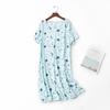 Plus Size Summer Women Nightdress Short Sleeve Cute Cartoon Sleepwear Sweet O Neck Nightgowns Pyjamas Lady's Cotton Sleepdress