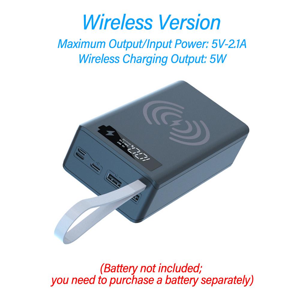 22.5W No Soldering Detachable 12 Slots 18650 Battery DIY Power Bank Kit Mobile Power Supply Shell Wireless Charging Function