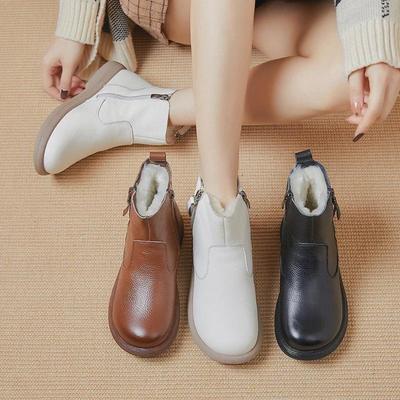 Зимние сапоги из бархата с мягкой подошвой для женщин среднего и пожилого возраста — нескользящие, теплые, удобные, с толстой плоской подошвой