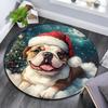 Christmas dog pattern round rug,Carpet Rug for Living Room Bedroom Playroom ,Non-slip Floor Mat,Holiday Gifts and Birthday Gifts.