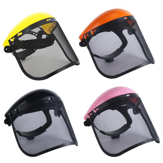 Safety Face Shield with Mesh Visor Ventilated Protective Helmet Chainsaw Safety Shield for Forestry Work Yard Work Weeding