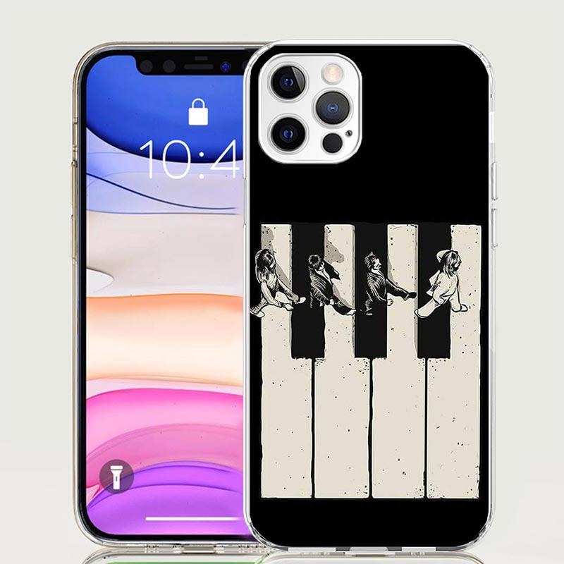Чехол для телефона Музыкальный Пианино Клавиатура для Apple iPhone 17 Air 16 15 Plus 14 + 13 Mini 12 11 Pro Max 7 8 SE 16Max Мягкий Чехол Coqu