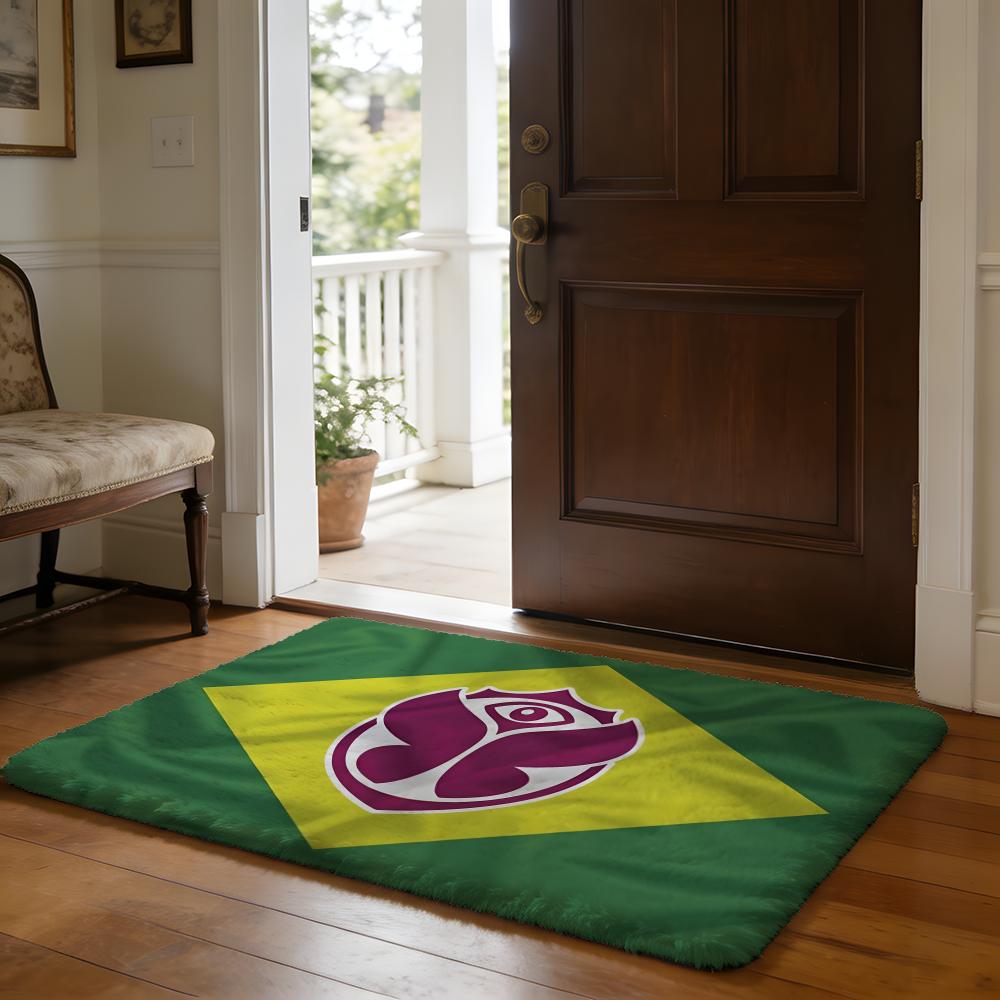 TTomorrowlands Music Logo Floor Mat Soft Flannel Absorbent Mat Non-Slip Rug Home Bedroom Bathroom
