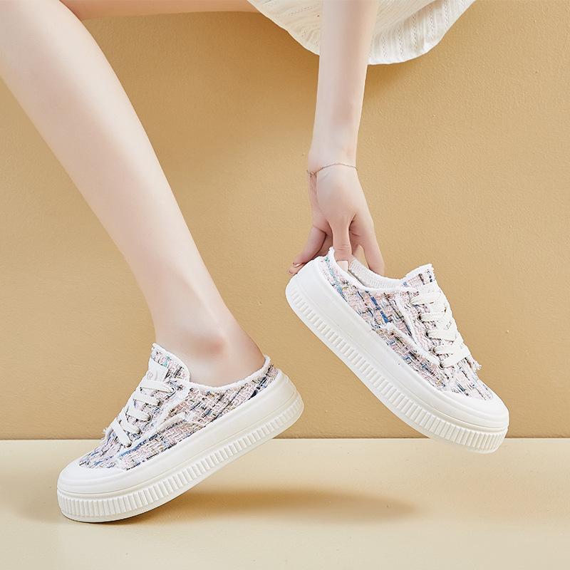 Fashion versatile cool slippers spring and summer 2025 new versatile casual cool slippers thick-bottomed bag head half slippers women