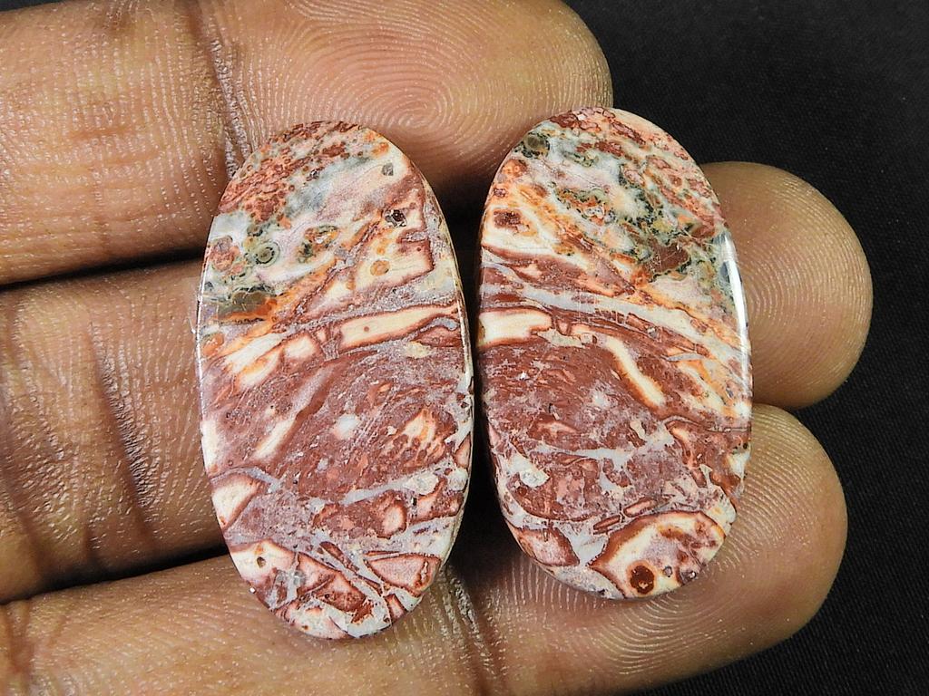 28 карат. Натуральная леопардовая яшма, парные драгоценные камни ручной работы 11X30X04 мм SK-793