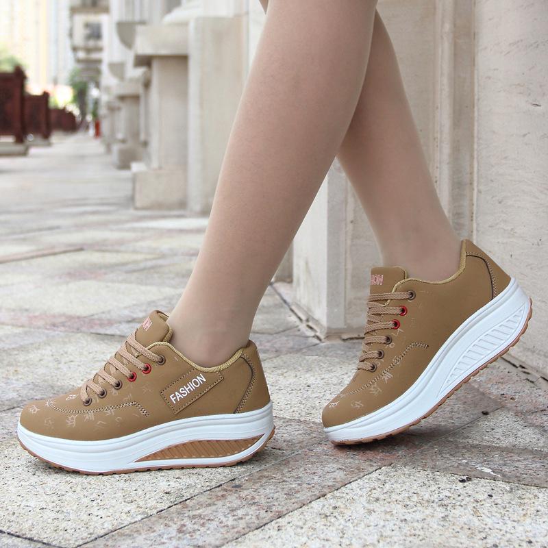 2024 Shoes for Women Autumn Fashion Platform Sneakers Women Plus Size Lacing Casual Sport Shoes Wedge Loafers Zapatos De Mujer