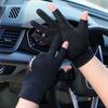 Mountains Sun Protection Ice Silk Gloves Half Finger Gloves Non-slip Mittens Men Elastic Gloves