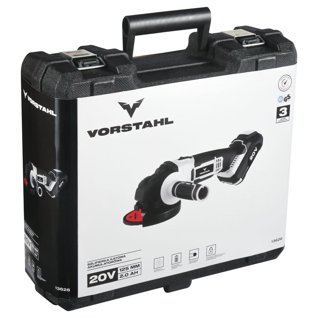 Cordless Angle Grinder 125mm Aku2Ah Vorstahl Case