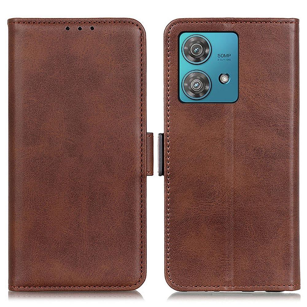For Motorola Edge 40 Neo 5G Case Leather Wallet Stand Cowhide Texture Phone Cover