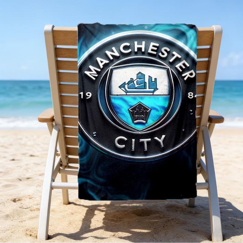 Пляжное полотенце с принтом City Football Club, супермягкое из микрофибры, идеальный подарок на день рождения, для бассейна, пляжа, путешествий, для семьи и друзей