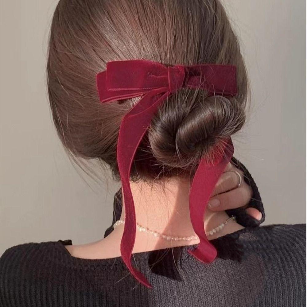 Заколка для волос в стиле балета с лентой, бант, заколка для волос в стиле балета, милая студентка