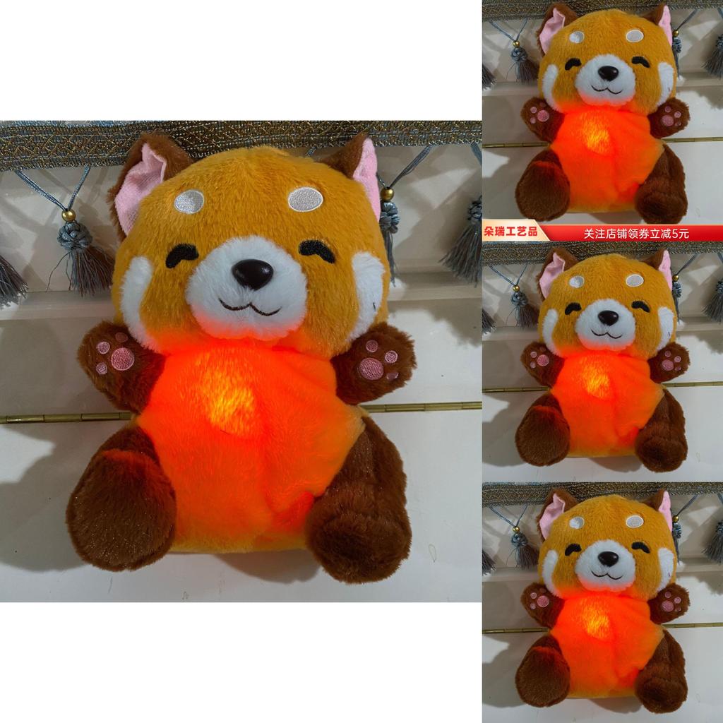 Дышащая плюшевая игрушка енот со светящимся звуком для раннего образования и декора детской комнаты