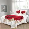 Белый свадебный розовый красный цветок золотой лист королева двойной полный комплект постельного белья односпальная двуспальная кровать пододеяльник комплект и 2 шт наволочка