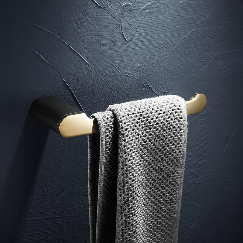 Bath Hardware Sets Black Gold Bath Cup&Tumbler Holders Europe Toilet Brush Holder Towel Bar Paper Holders Cloth Hook WF-25000