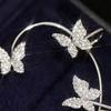 1Pc Clip Earring Butterfly Rhinestone Jewelry Temperament Delicate Ear Cuff for Wedding