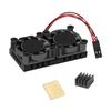 Raspberry Pi Cooling Dual Fan Kit Adhesive Tape + 2 Pcs Heat Sinks for Raspberry Pi 3 B+