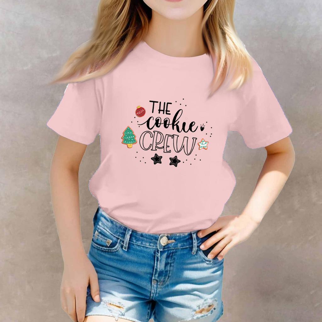 Christmas Day Toddler Girl Boy T-Shirts Kids Top Boys And Girls Printed Short Sleeved T-shirt