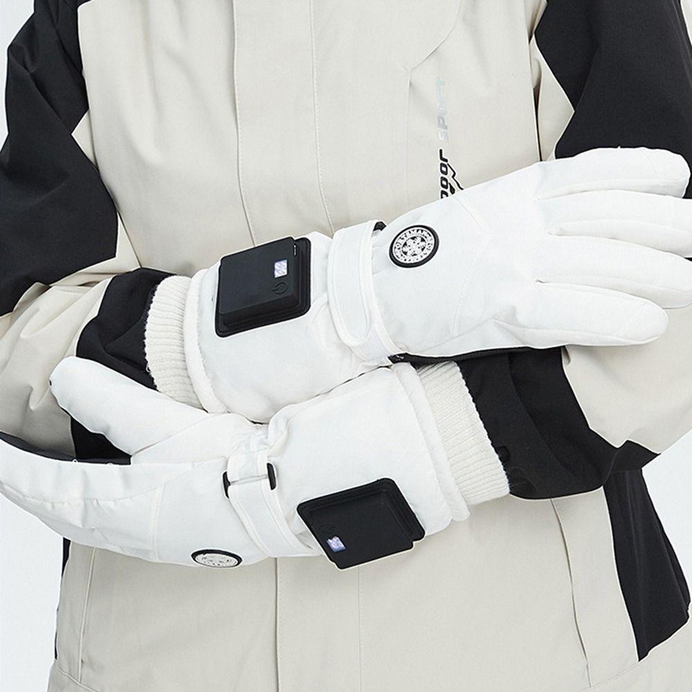 Windproof Smart Heated Gloves Waterproof Heating Thermal Mitten Electric Heated Gloves Ski Gloves