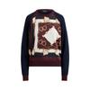 Lauren Ralph Lauren Equestrian Print Cotton Blend Sweater Wmlrswes6820