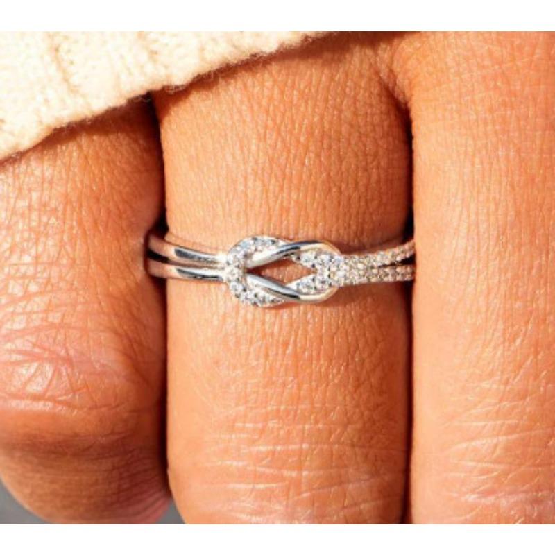 Ring Female Exquisite Light Luxury Explosive Love Friendship Knot Wrap Ring