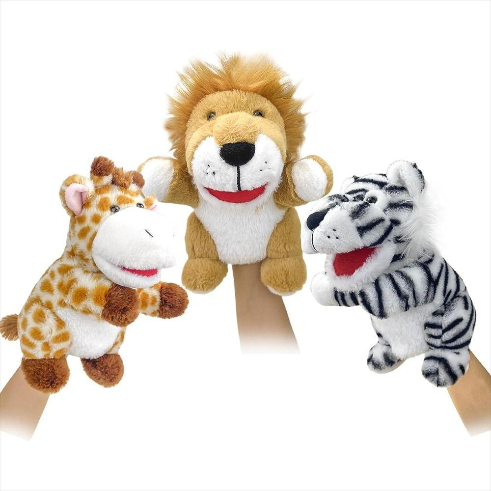 Jungle Animal Animal Hand Puppets Elephant Lion Plush Hand Doll Birthday Gift Preschool