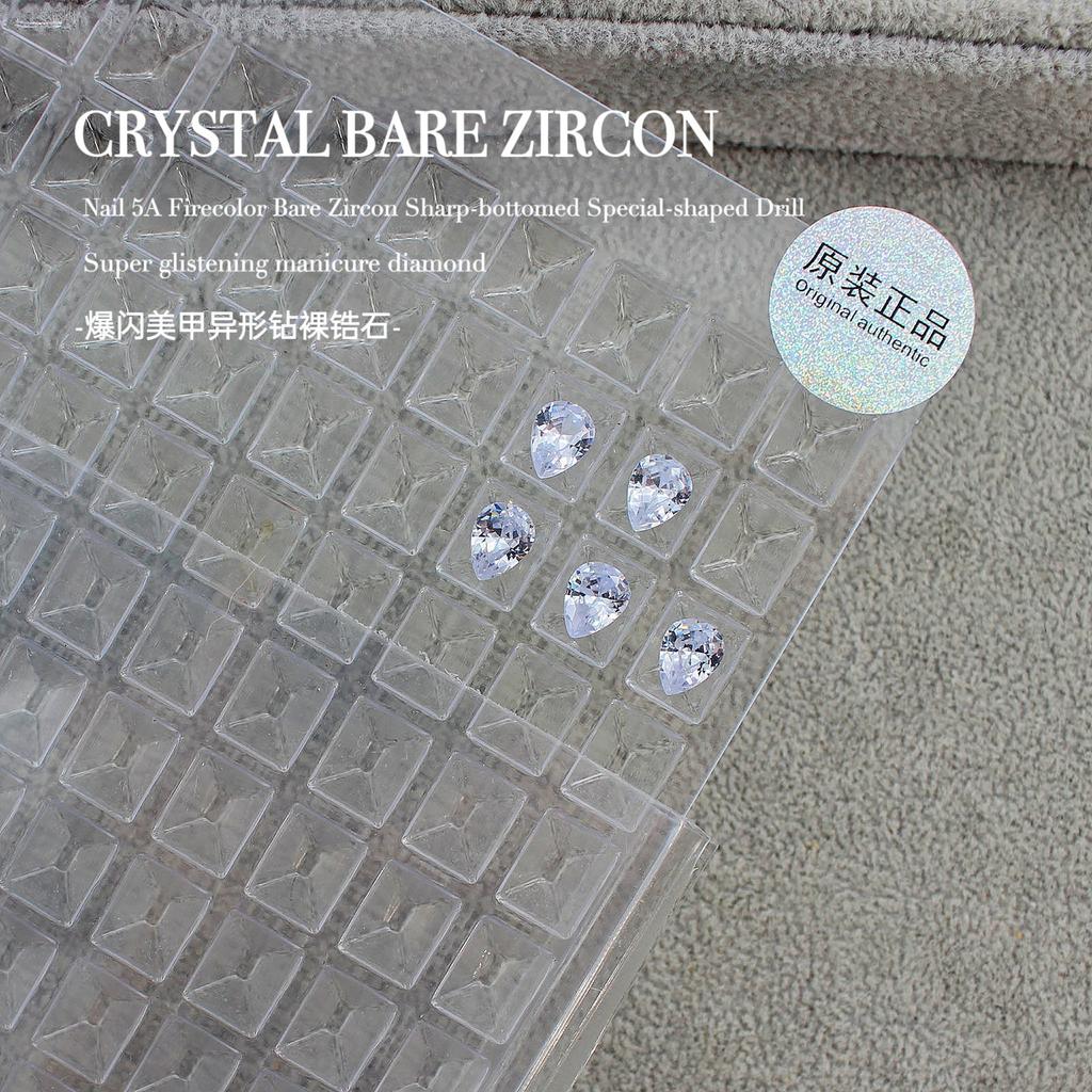 Вспышка Мини Маленький Голый Цирконий Кончик Нижний Куча Бриллиантовый Инопланетный Камень Сахарный Голубиный Яйцо Капля Воды Дизайн Ногтей Конский Глаз Украшения Для Ногтей