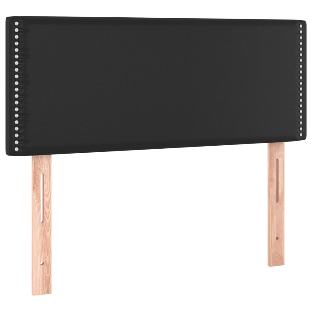 Vidaxl Łóżko Kontynentalne Z Materacem I Led Czarna Ekoskóra 80X200 Cm
