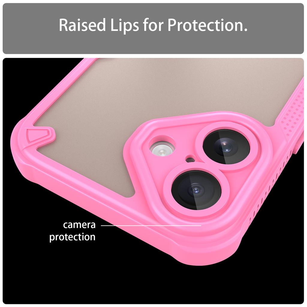 Серия Armor Чехол для iPhone 16 PC+TPU Полупрозрачный Матовое покрытие Защитный чехол для телефона