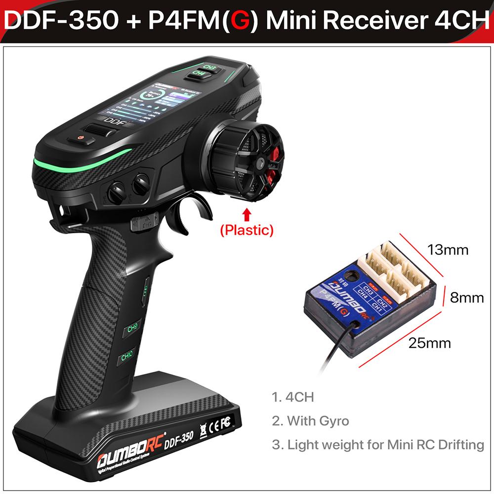 DUMBORC 2.4G 10-канальный цифровой радиопульт управления DDF-350 передатчик с приемником для радиоуправляемой машины, лодки, танка, ЖК-дисплей, система FHSS