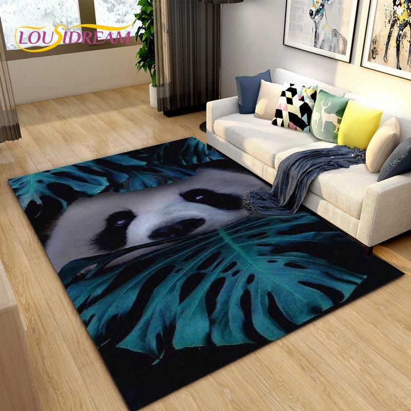 3D Cartoon Cute Panda Area Rug,Carpet Rug for Living Room Children's Room Decoration,Kid Play Crawl Soft Non-slip Floor Mat Gift
