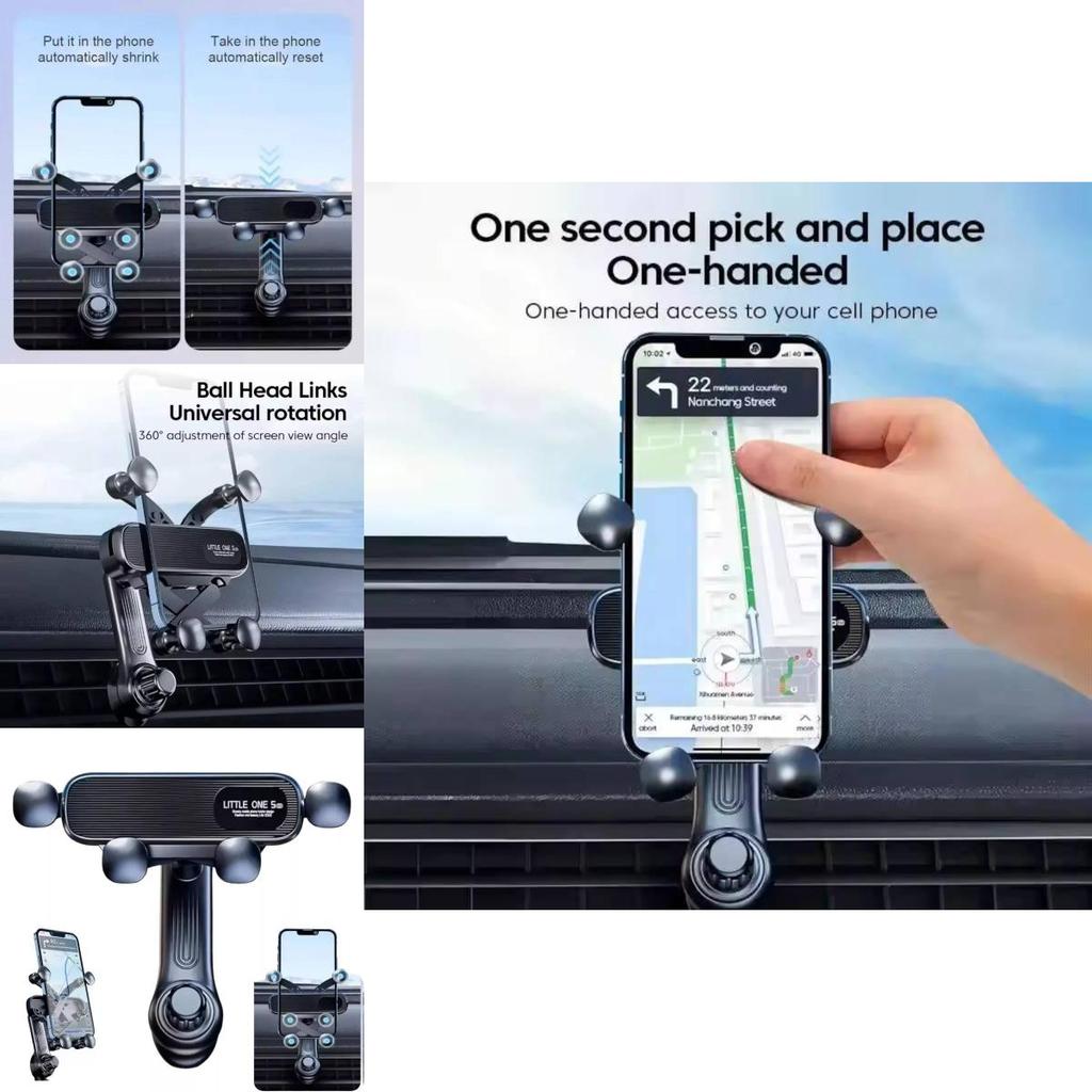 Gravity Sensing Car Phone Mount Universal Air Vent Holder Extended Arm