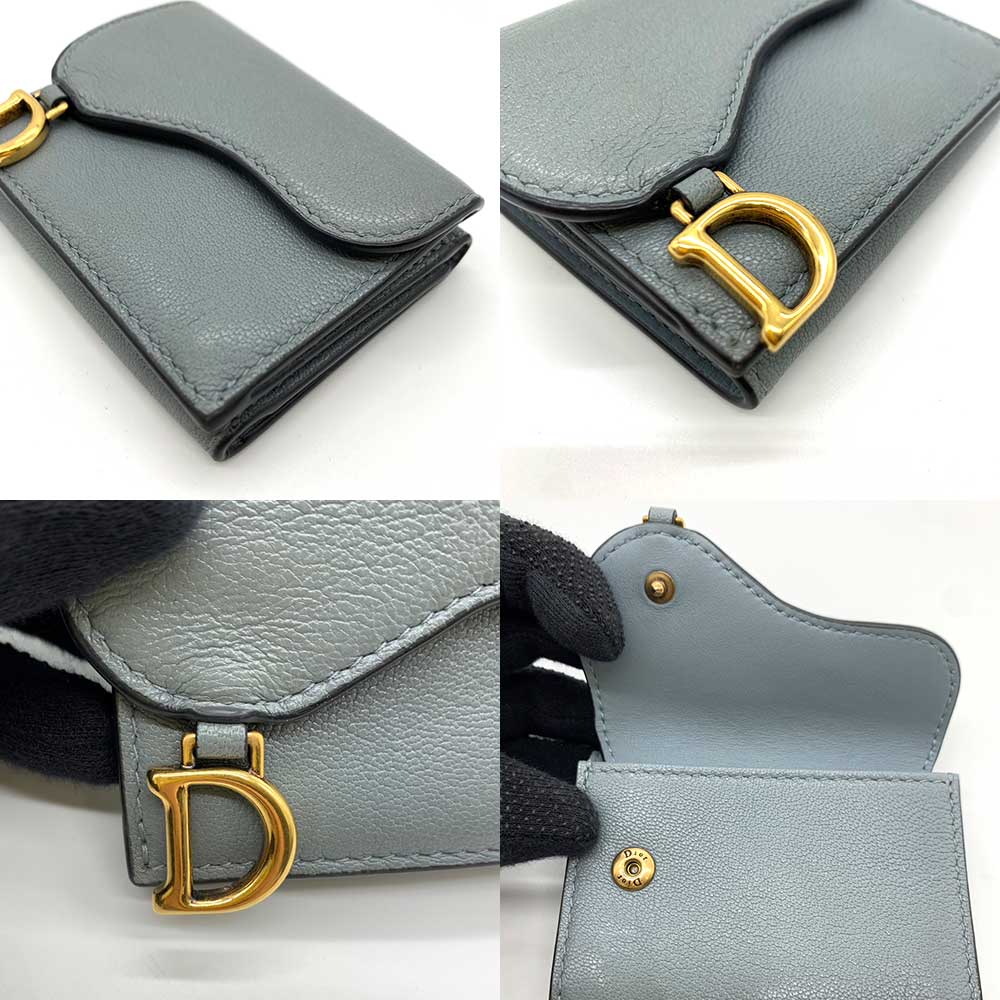 Used Dior saddleTri-fold wallet leather Women