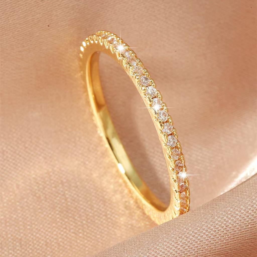 Gold Candy Colored Zircon Geometric Chic Light Luxury Round Ring for Women Fashion Jewelry Wearable for Party