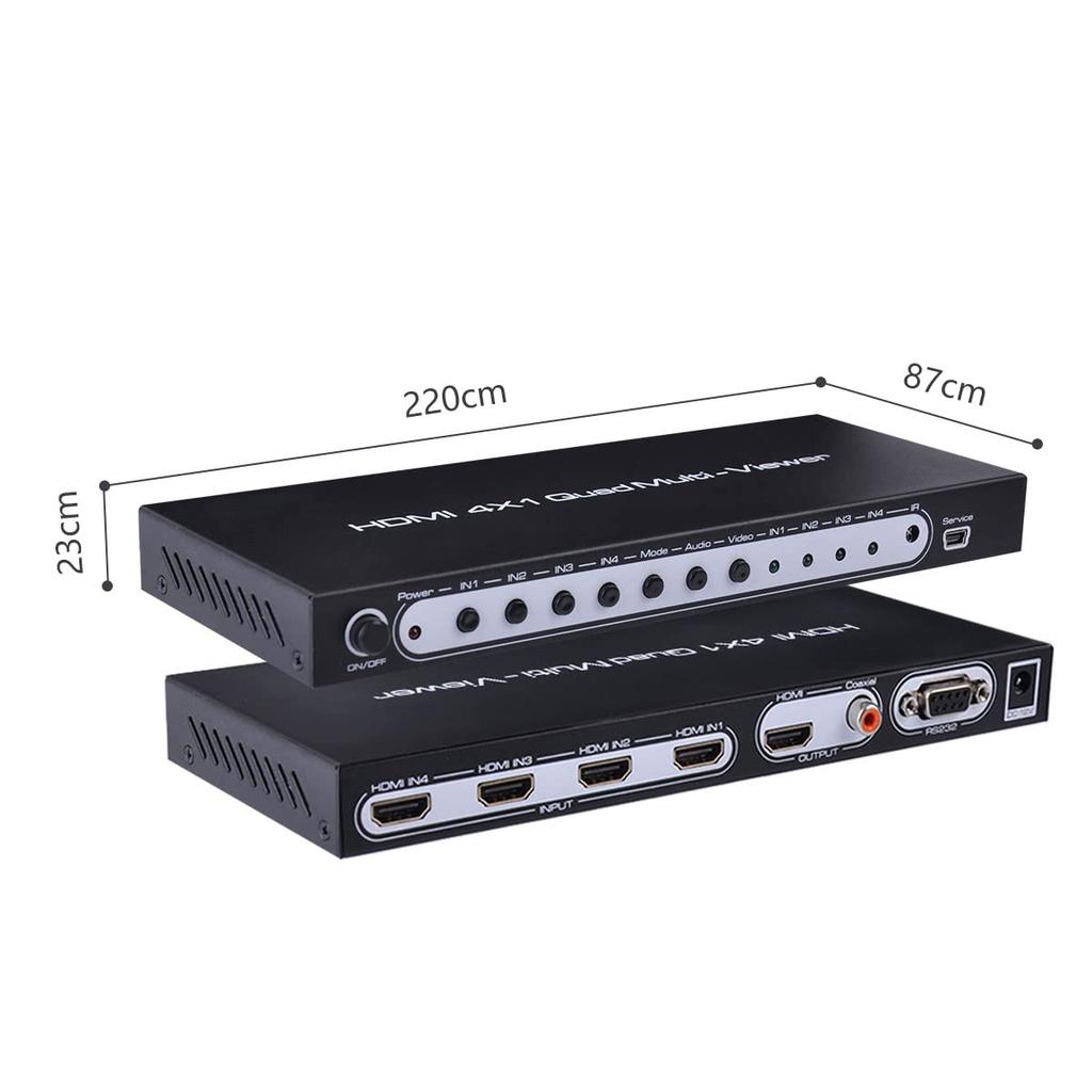 HDMI-экран 4 1080P Аудиоканал RS232 для инженеров и сплиттер ES-Tune, Входы/1 Выход, Совместимый, 6-режимный сплиттер, Переключение, Управление, Мониторинг.
