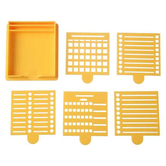 Держатель для липких заметок с 5 трафаретами 3" x 3" Диспенсер для липких подушечек