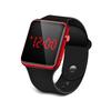 WristWatch Mirror Face Digital Silicone Band Sport Clock Watch Square Metal Red LED Frame Watches  Accessories