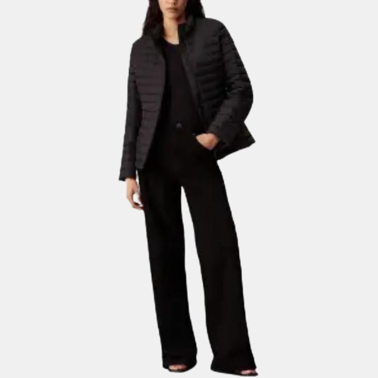 Calvin Klein Куртка смесовая с воротником-стойкой, на молнии, с боковыми карманами, женская, черная K20K207285-BEH