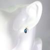 [New] K18 London Blue Topaz Diamond Marquise Earrings [i6-2]