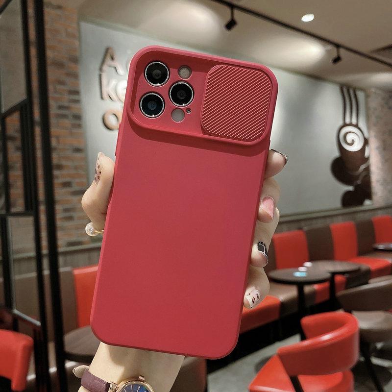 Раздвижной чехол с выдвижным окном для iPhone Samsung Xiaomi Redmi Мягкий силиконовый защитный чехол для объектива камеры