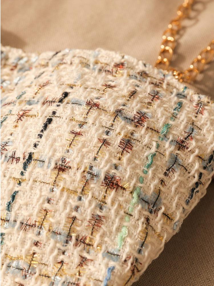 Plaid Tank Top Solid Metal Chain Halter Crop Tops Women Summer Camis Backless Camisole Fashion Casual Tube Female Sleeveless Cropped Vest Y2K