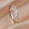 Кольцо с цифрой 8 и бантом в корейском стиле - Модное кольцо на указательный палец