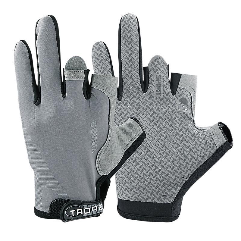 Summer Ice Silk UV Protection Cycling Gloves: Touchscreen Three-Fingerless Design for Outdoor Activities & Food/Express Delivery