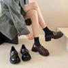 Французские лоферы на платформе женские 2025 новая весна и осень ретро толстый каблук японский jk британский стиль маленькие кожаные туфли женские кожаные туфли
