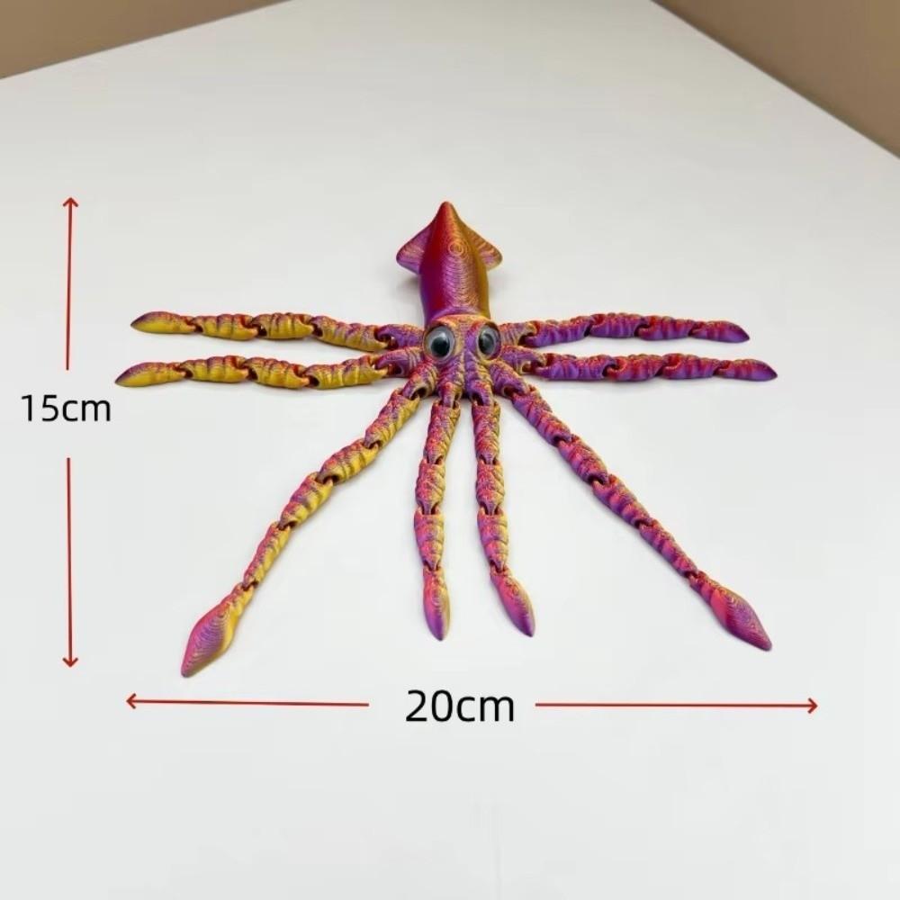 Action Figures 3D Printed Model Toy Movable Joints Octopus Model New Squid Model For Kids Gift